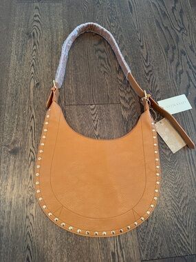 Antik Kraft Studded Hobo Bag NWT | Caramel Vegan Leather Statement Purse